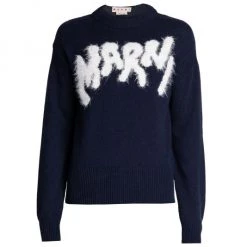 Marni Furry Logo Crewneck Sweater For Men