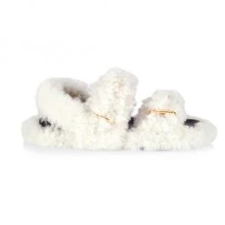 Marni Fussbett Light Two-Buckle Shearling Sandals