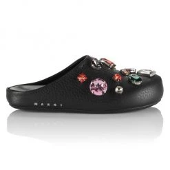 Marni Fussbett Crystal-Embellished Clogs