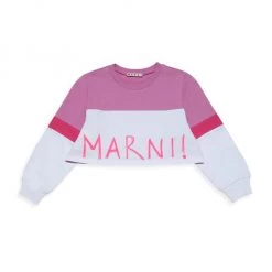 Marni Little Girl's & Girl's Cropped Logo Sweater For Kids