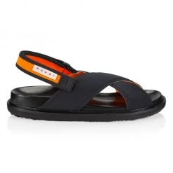 Marni Fussbett Leather Slingback Sandals For Men Fluo Orange Black -Modern Wear Hub unnamed file 684