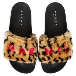 Marni Logo Leopard Faux Fur Pool Slides -Modern Wear Hub unnamed file 73