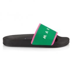 Marni Logo Pool Slides Blublack